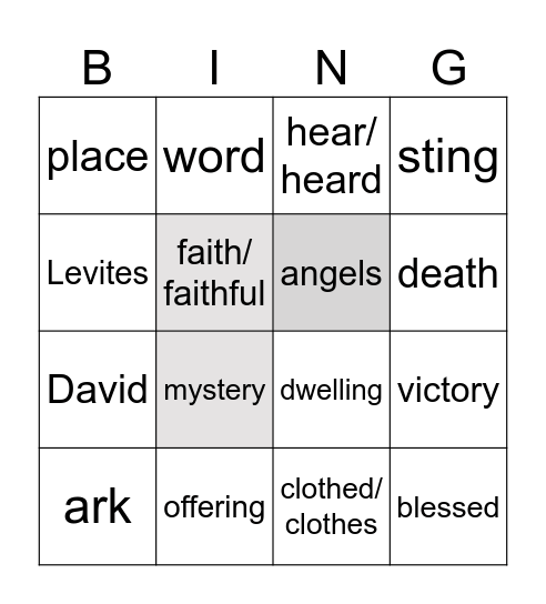 Assumption Vigil year C Bingo Card