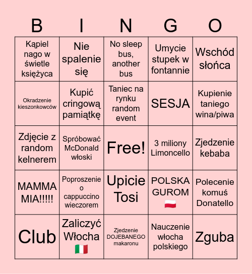 PALERMO BINGO Card