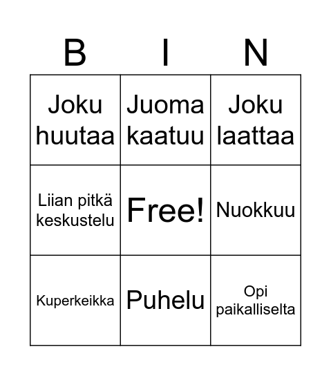 Savonlinna Bingo Card