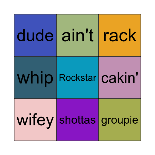 Rockstar Bingo Card