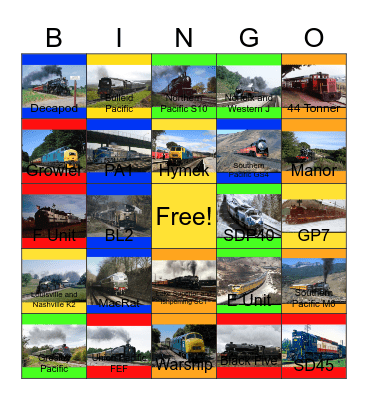 Railways That I would like to volunteer with PWP besides Bridge Cities Church one day Bingo Card