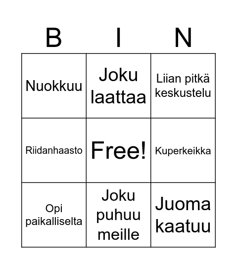 Savonlinna Bingo Card