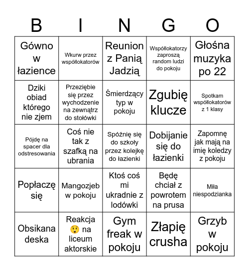 Bursa na Focha Bingo Card