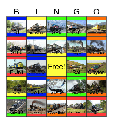 Railways That I would like to volunteer with PWP besides the QC Botanical Center one day Bingo Card