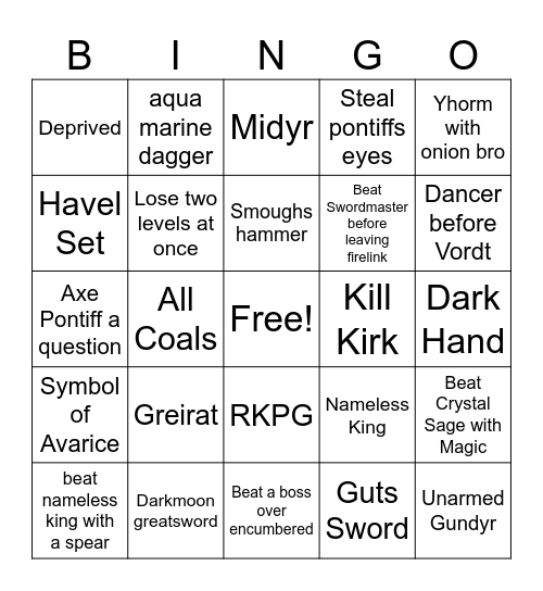 DS3 Bingo improved Bingo Card