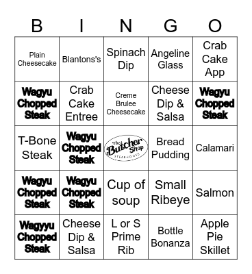 BUTCHER Bingo! Bingo Card