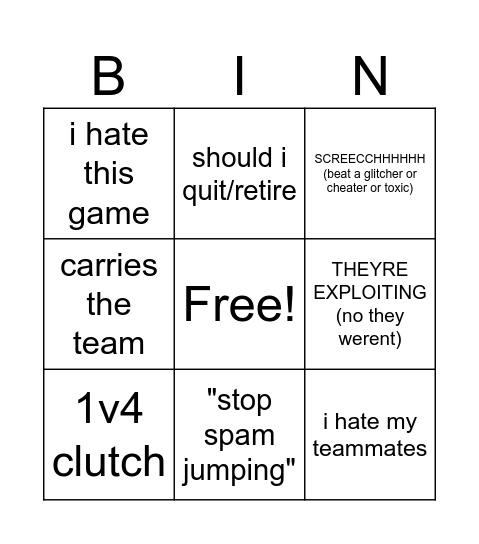 yacoisverycool mvsd Bingo Card