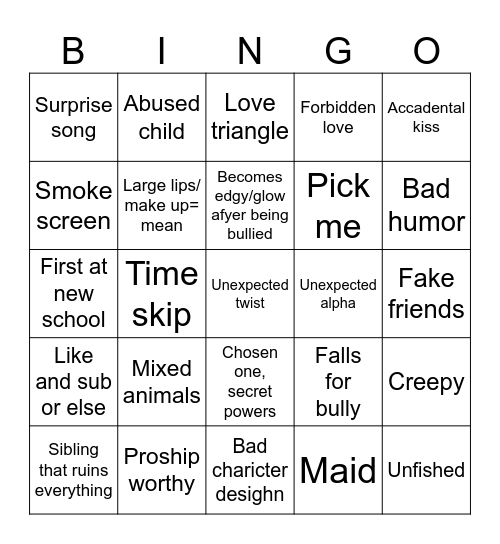 Gacha life Bingo Card