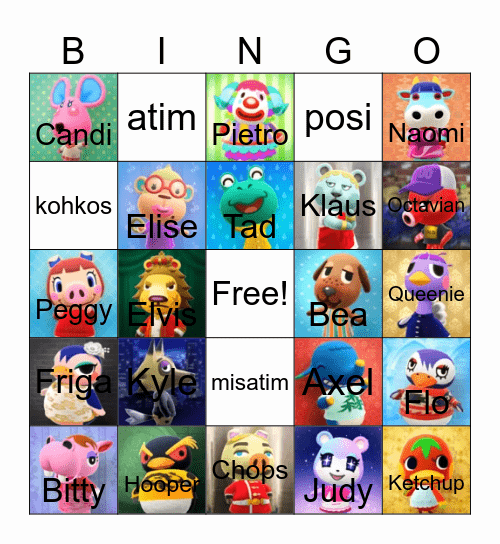 Animal Crossing Bingo Card