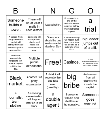 ish season 2.7 Bingo Card