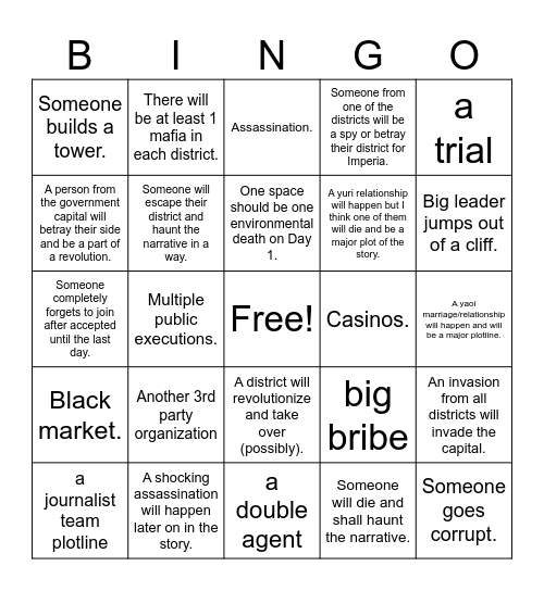 ish season 2.7 Bingo Card