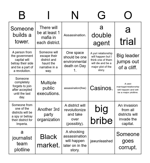 ish season 2.7 Bingo Card