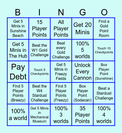 Lockout Bingo Card