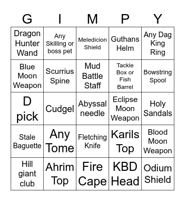 Group Ironman Bingo Card