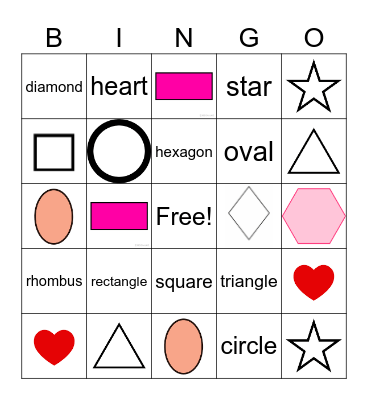 2D Shapes Bingo Card