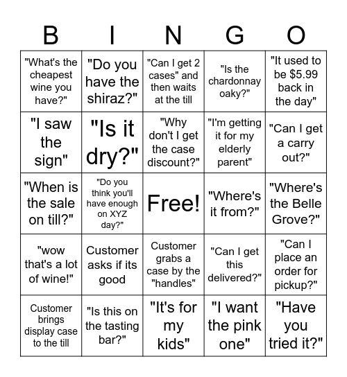 BELLE GROVE BINGO Card