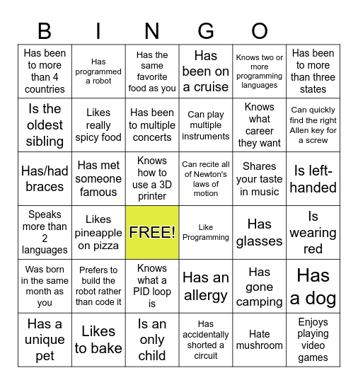 Icebreaker Bingo: Find Someone Who Bingo Card