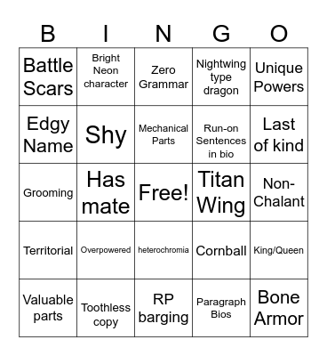Cornball bingo Card