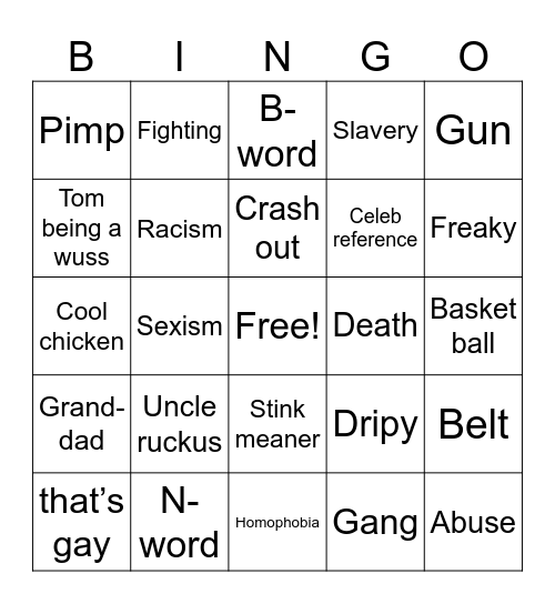 Boondocks Bingo Card
