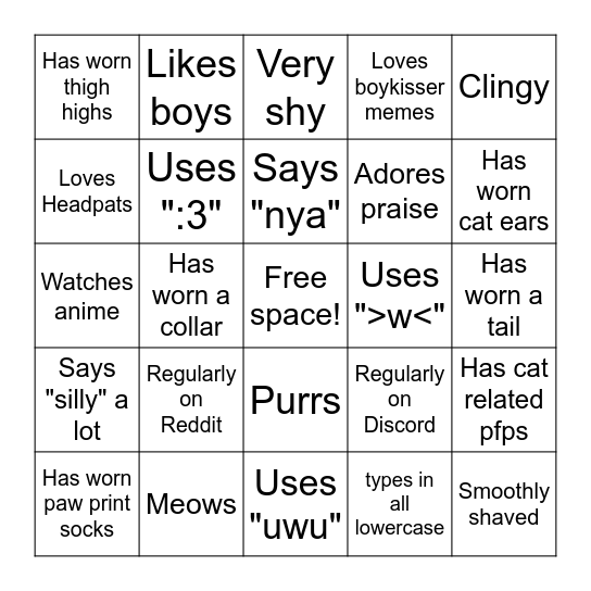 CATBOY BINGO Card
