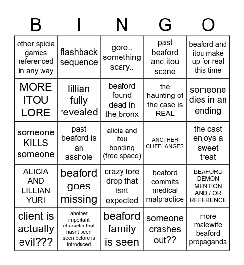 silver thread case 3 bingo Card
