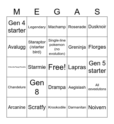 MEGA BINGO Card