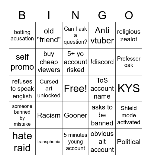 Fwontpeage Bingo Card