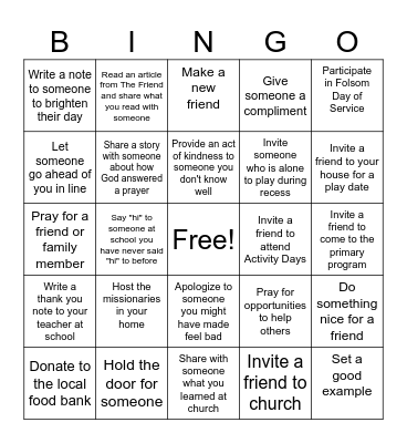 Love Share Invite Bingo Card
