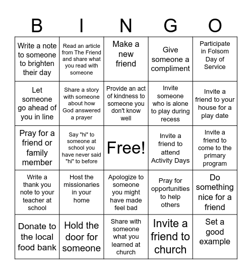Love Share Invite Bingo Card