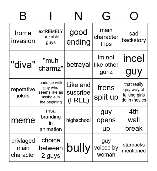MSA Bingo Card