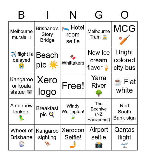 🦘Brizzy MEL Welly 🥝Bingo Card