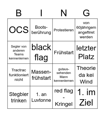 Fra's Regatta Bingo Card