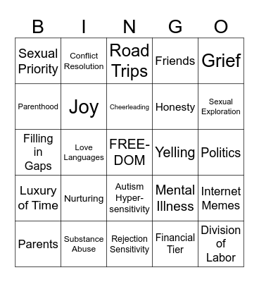 HI AMY LET'S TALK ABOUT THINGS Bingo Card