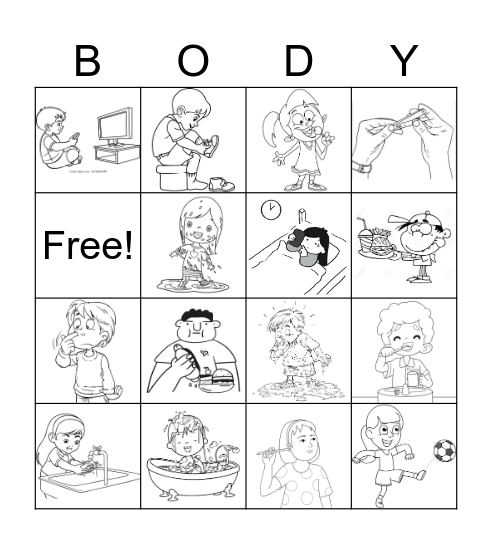 Caring your body Bingo Card