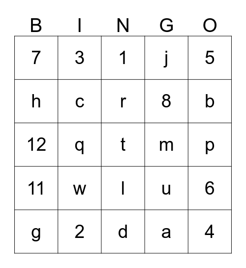 Bingo Card