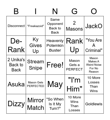 GGST RANKED BINGO Card