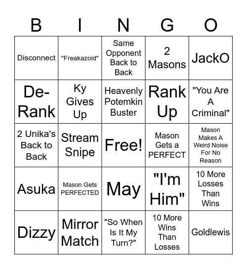 GGST RANKED BINGO Card