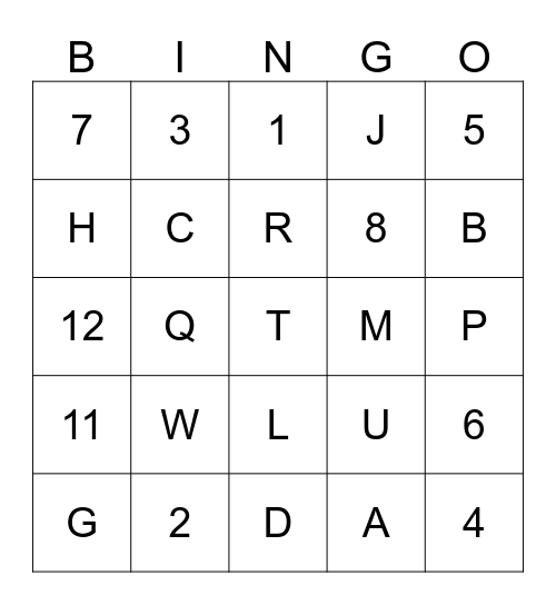 Bingo Card