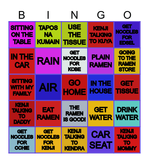 RAMEN Bingo Card