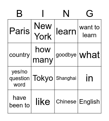 Listening assessment practice Bingo Card