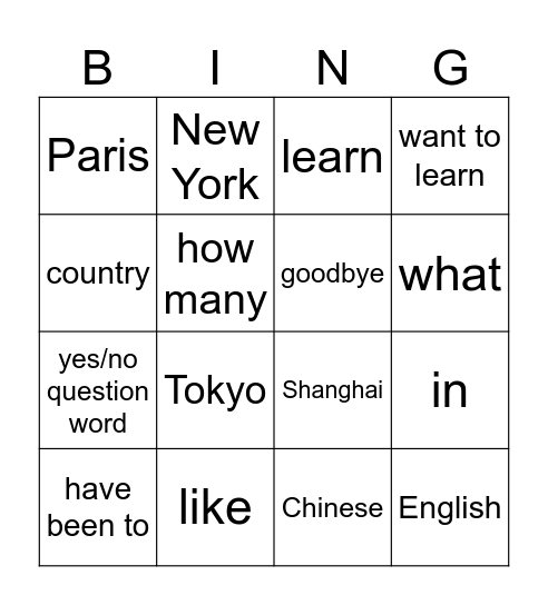 Listening assessment practice Bingo Card