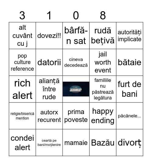31.08 rude care mănâncă bani Bingo Card