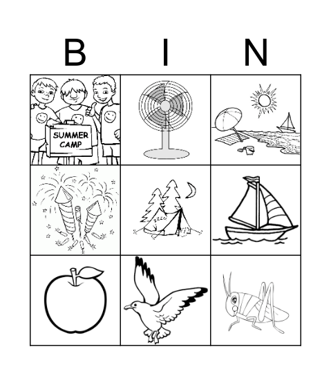 BINGO - Summer vacation! Bingo Card