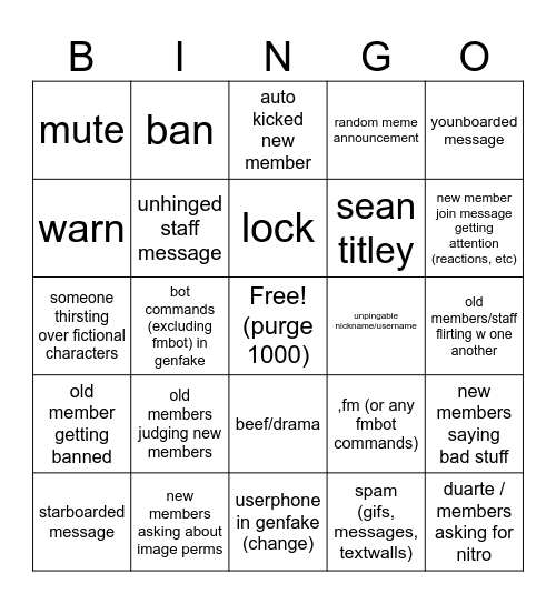 ILMW BINGO WOOOOOOOO Bingo Card