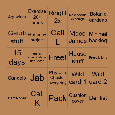 September Bingo Card