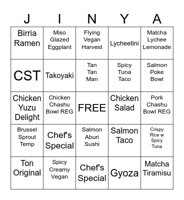 BINGO Card