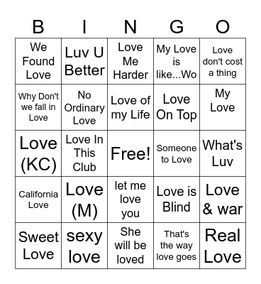 Love Bingo Card