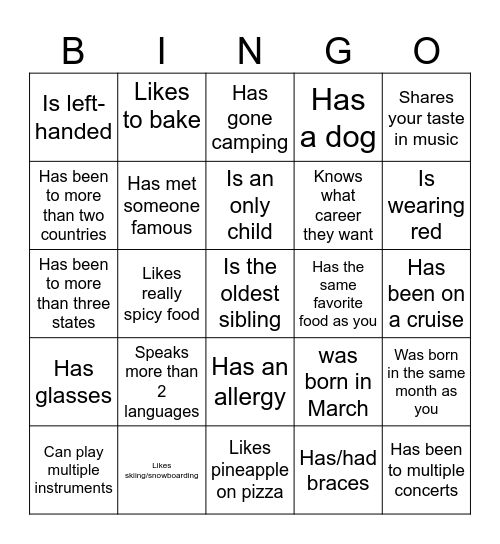 Icebreaker Bingo: Find Someone Who Bingo Card