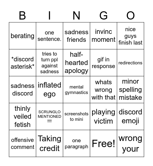 invincabingo inbingoable Bingo Card