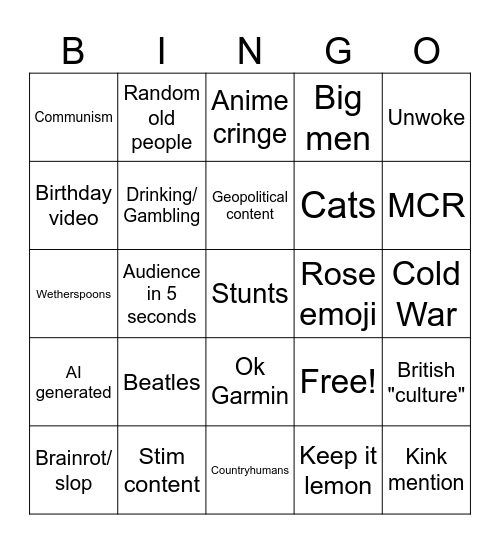 ig reels bingo (lailah) Bingo Card